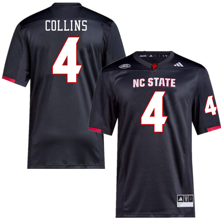 Men #4 Dacari Collins NC State Wolfpack College Football Jerseys Stitched-Black